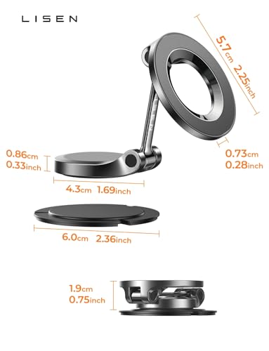LISEN for MagSafe Car Mount for iPhone 17 Pro Max [24 Strong Magnets] Classic Magnetic Phone Holder for Car Dashboard, Magnet Phone Mount Car Cell Phone Holder for iPhone 17 Pro Max Air 16 15 14 13 12