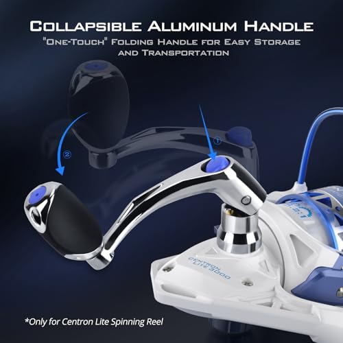 KastKing Centron & Centron Lite Spinning Reels, Size 500 is Perfect for Ice Fishing, Up to 17.5 Max Drag, 5.2:1 Gear Ratio, Ultra Smooth Powerful, CNC Aluminum Spool, 9+1 BB Light Weight
