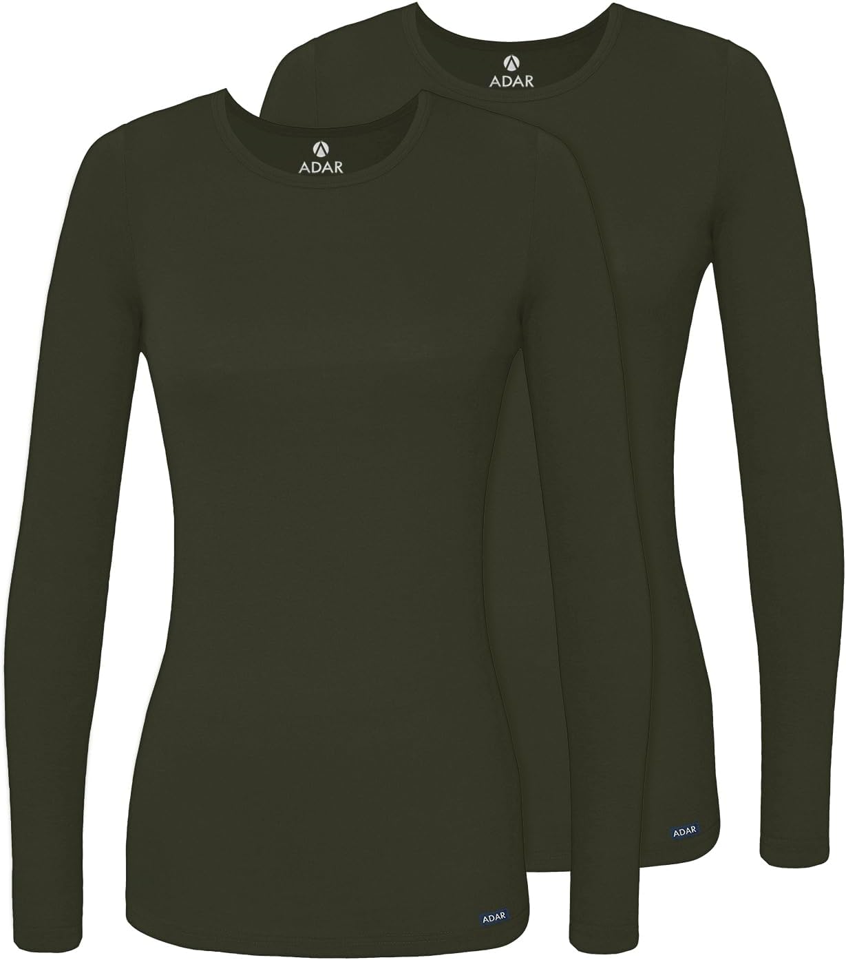 Adar Underscrubs for Women 2 Pack - Long Sleeve Underscrub Comfort Tee