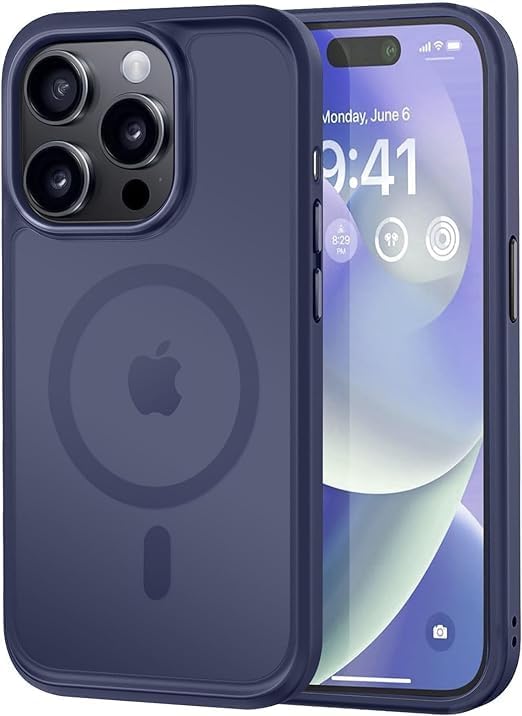 MOCCA Strong Magnetic for iPhone 14 Pro Max Case [Compatible with Magsafe] [10FT Military Grade Protective] Translucent Matte Slim Shockproof Case for iPhone 14 Pro Max 6.7"- Titanium Gray