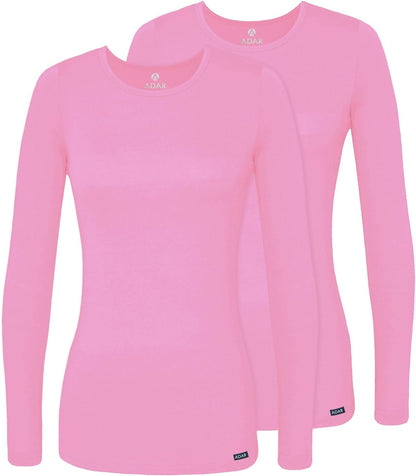 Adar Underscrubs for Women 2 Pack - Long Sleeve Underscrub Comfort Tee