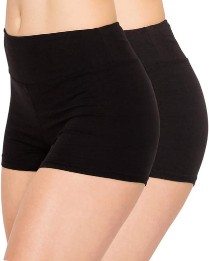 ALWAYS Women Yoga Shorts - Soft Stretch Athletic Running Dance Safety Pants