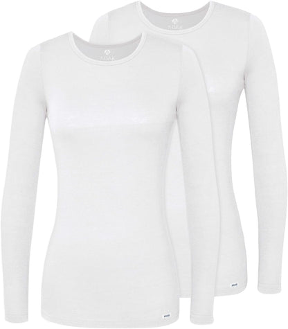 Adar Underscrubs for Women 2 Pack - Long Sleeve Underscrub Comfort Tee