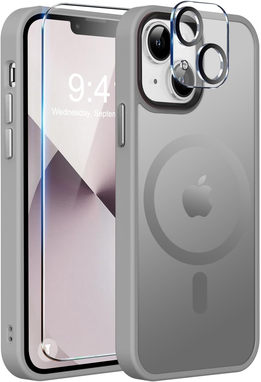 MOCCA Strong Magnetic for iPhone 14 Pro Max Case [Compatible with Magsafe] [10FT Military Grade Protective] Translucent Matte Slim Shockproof Case for iPhone 14 Pro Max 6.7"- Titanium Gray