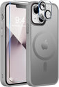 MOCCA Strong Magnetic for iPhone 14 Pro Max Case [Compatible with Magsafe] [10FT Military Grade Protective] Translucent Matte Slim Shockproof Case for iPhone 14 Pro Max 6.7"- Titanium Gray