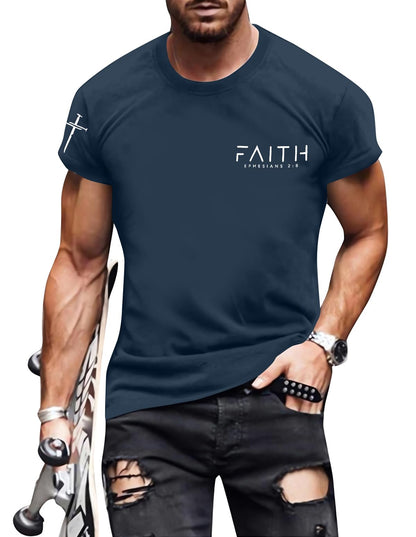 Christian Shirts for Men:Faith Cross Printed T-Shirts Christian Gifts for Men Jesus Shirts Holy Bible Tees