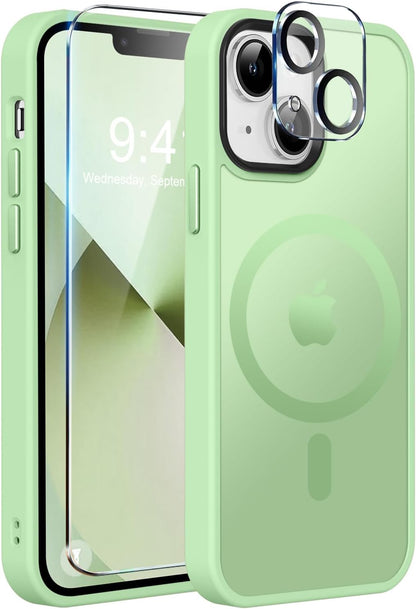 MOCCA Strong Magnetic for iPhone 14 Pro Max Case [Compatible with Magsafe] [10FT Military Grade Protective] Translucent Matte Slim Shockproof Case for iPhone 14 Pro Max 6.7"- Titanium Gray