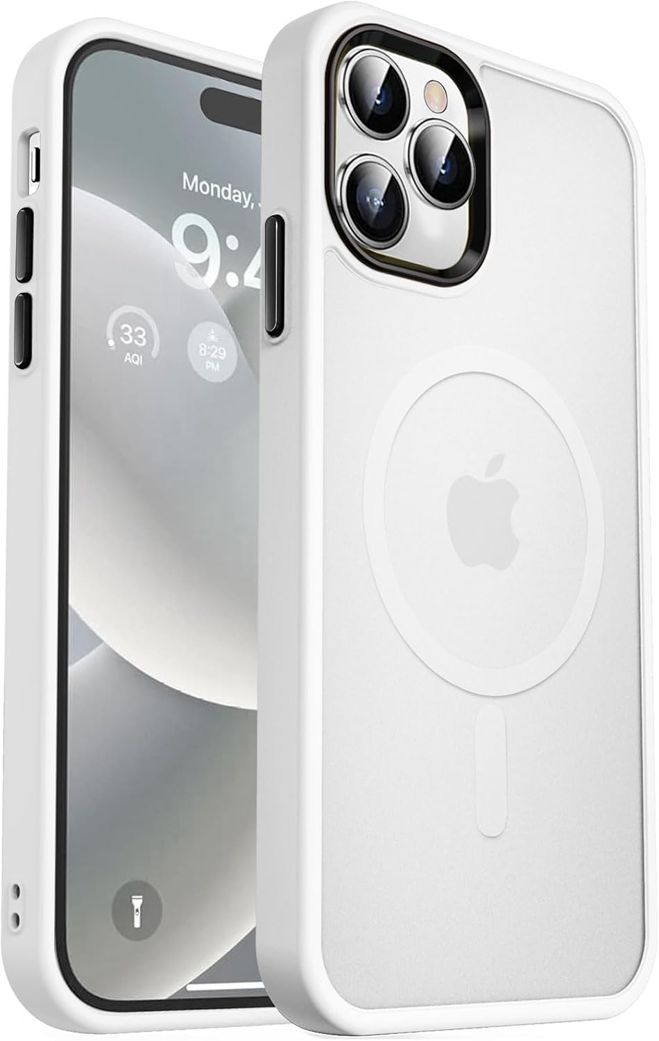 MOCCA Strong Magnetic for iPhone 14 Pro Max Case [Compatible with Magsafe] [10FT Military Grade Protective] Translucent Matte Slim Shockproof Case for iPhone 14 Pro Max 6.7"- Titanium Gray