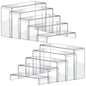 FUNFERY Acrylic Display Risers,2 Sets(7.8" L~8.2" L~8.6" L) Display Stand Shelf for Figure,Collectibles,Cupcake,Clear Acrylic Risers for Displays Case Cabinet,Dessert Table,Shelf Riser for Decor,Food