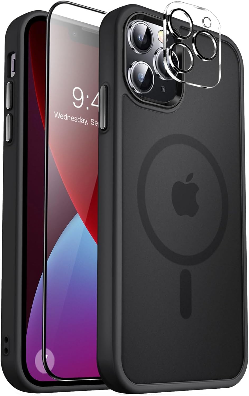 MOCCA Strong Magnetic for iPhone 14 Pro Max Case [Compatible with Magsafe] [10FT Military Grade Protective] Translucent Matte Slim Shockproof Case for iPhone 14 Pro Max 6.7"- Titanium Gray