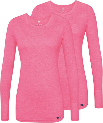 Adar Underscrubs for Women 2 Pack - Long Sleeve Underscrub Comfort Tee