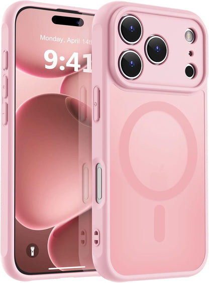 MOCCA Strong Magnetic for iPhone 14 Pro Max Case [Compatible with Magsafe] [10FT Military Grade Protective] Translucent Matte Slim Shockproof Case for iPhone 14 Pro Max 6.7"- Titanium Gray