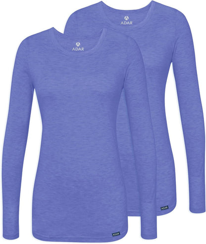Adar Underscrubs for Women 2 Pack - Long Sleeve Underscrub Comfort Tee