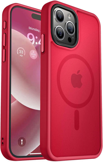 MOCCA Strong Magnetic for iPhone 14 Pro Max Case [Compatible with Magsafe] [10FT Military Grade Protective] Translucent Matte Slim Shockproof Case for iPhone 14 Pro Max 6.7"- Titanium Gray