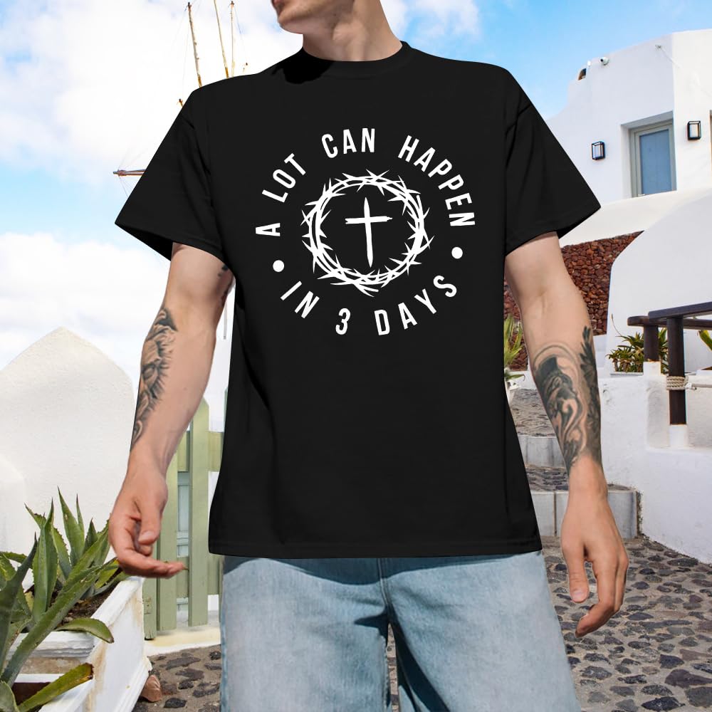 Christian Shirts for Men:Faith Cross Printed T-Shirts Christian Gifts for Men Jesus Shirts Holy Bible Tees