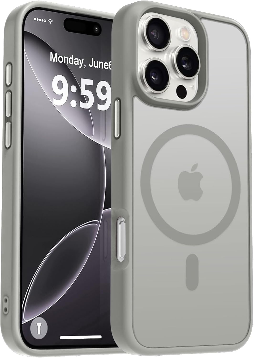 MOCCA Strong Magnetic for iPhone 14 Pro Max Case [Compatible with Magsafe] [10FT Military Grade Protective] Translucent Matte Slim Shockproof Case for iPhone 14 Pro Max 6.7"- Titanium Gray