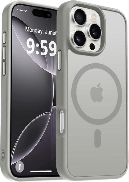 MOCCA Strong Magnetic for iPhone 14 Pro Max Case [Compatible with Magsafe] [10FT Military Grade Protective] Translucent Matte Slim Shockproof Case for iPhone 14 Pro Max 6.7"- Titanium Gray