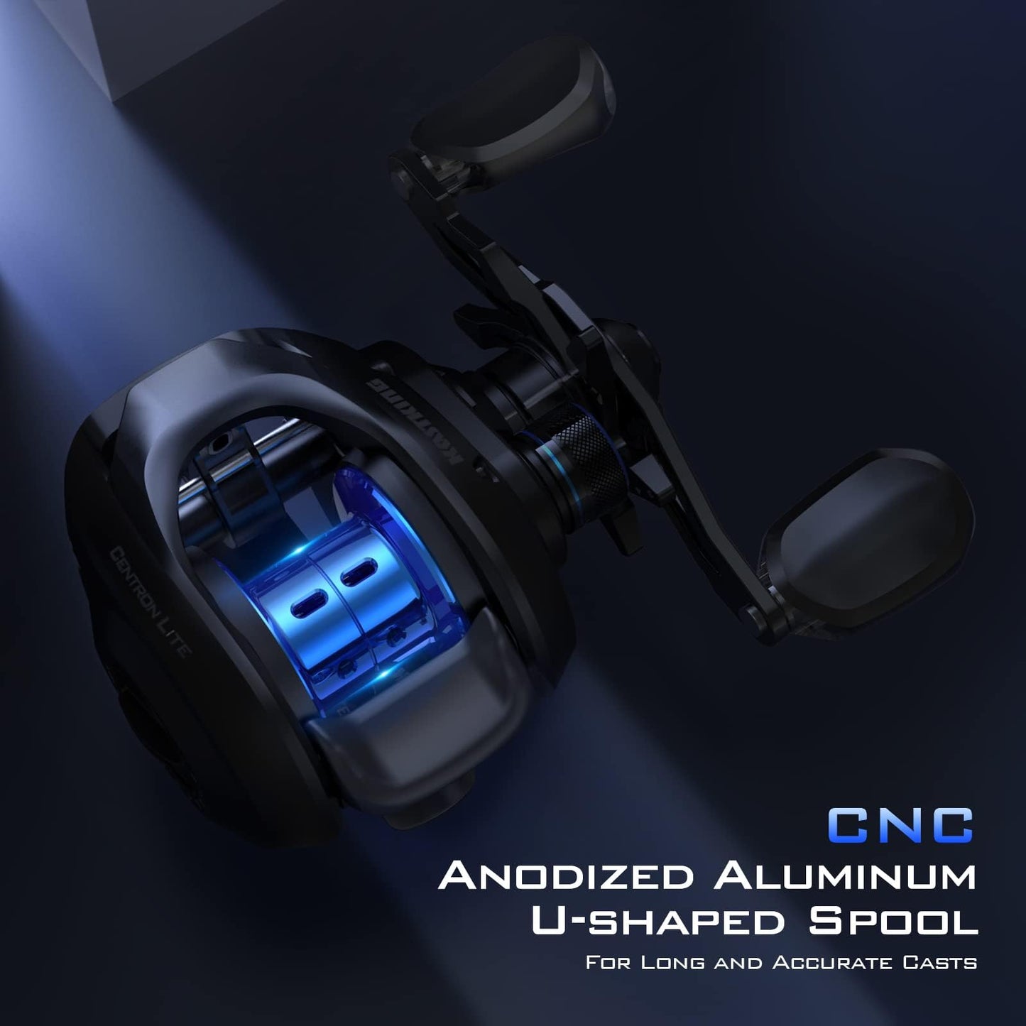 KastKing Centron Lite Baitcasting Fishing Reel – Lightweight, Glass Fiber Infused Nylon Frame – 7.6 OZ – 5 + 1 Anti-Reverse Ball Bearings, 7.1:1 High-Speed Gear Ratio Fishing Reel with Compact Design