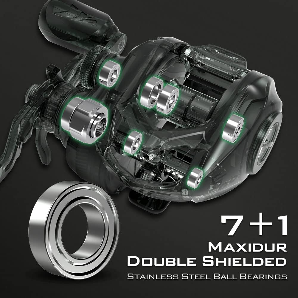 KastKing Spartacus II Baitcasting Fishing Reel, 6oz Ultralight Baitcaster Reel, Super Smooth with 17.6 LB Carbon Fiber Drag, 7.2:1 Gear Ratio, 39mm Palm Perfect Lower Profile Design