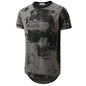 KLIEGOU Mens Hipster Hip Hop Ripped Round Hemline Pattern Print T Shirt