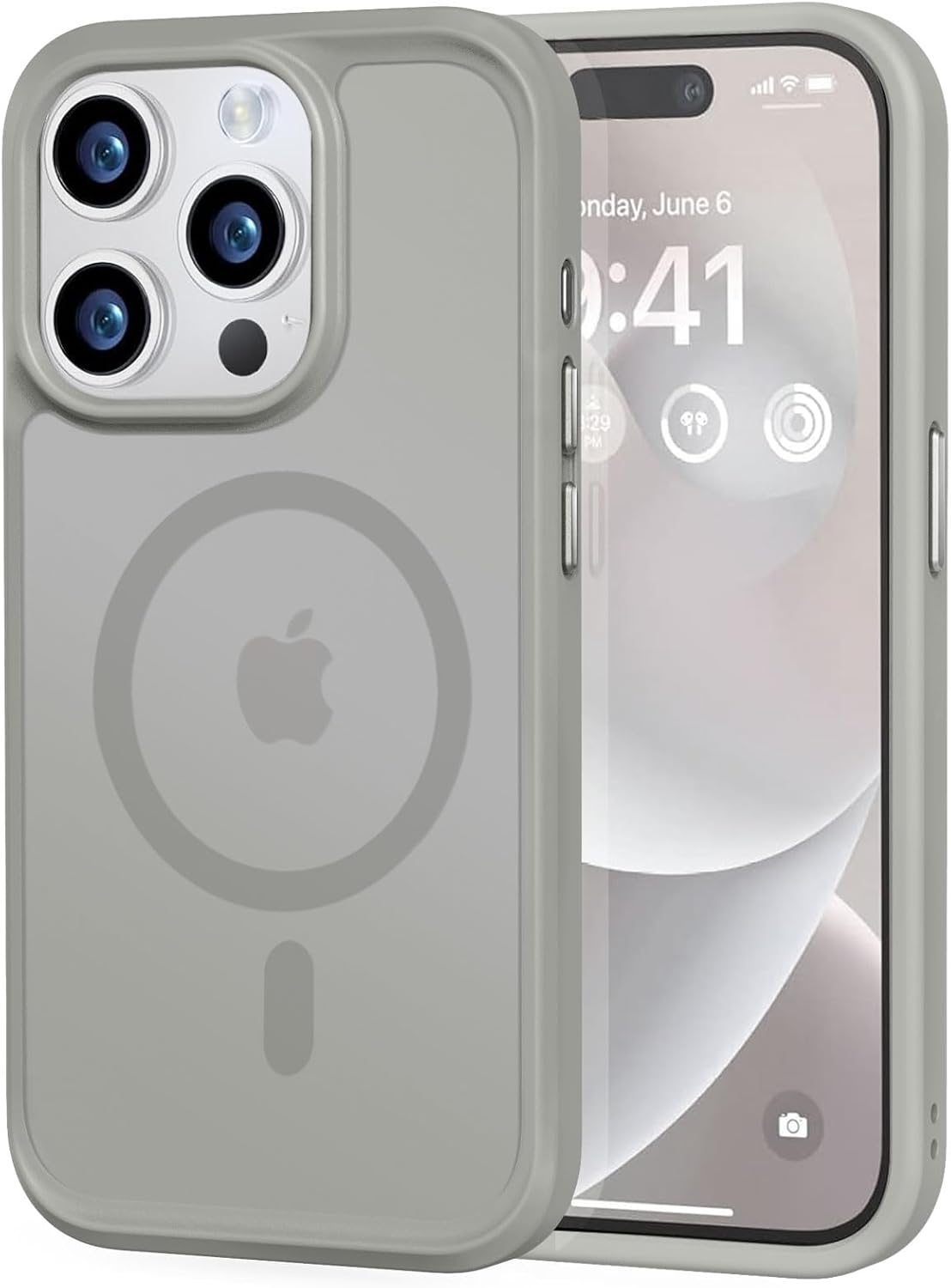 MOCCA Strong Magnetic for iPhone 14 Pro Max Case [Compatible with Magsafe] [10FT Military Grade Protective] Translucent Matte Slim Shockproof Case for iPhone 14 Pro Max 6.7"- Titanium Gray
