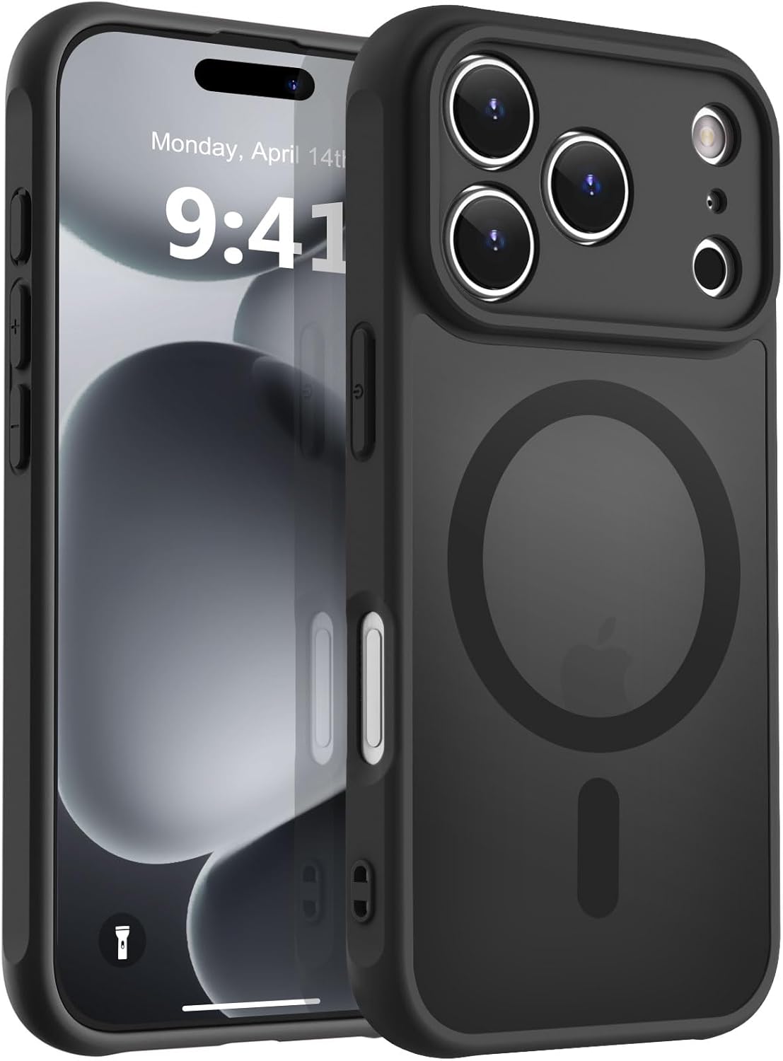 MOCCA Strong Magnetic for iPhone 14 Pro Max Case [Compatible with Magsafe] [10FT Military Grade Protective] Translucent Matte Slim Shockproof Case for iPhone 14 Pro Max 6.7"- Titanium Gray