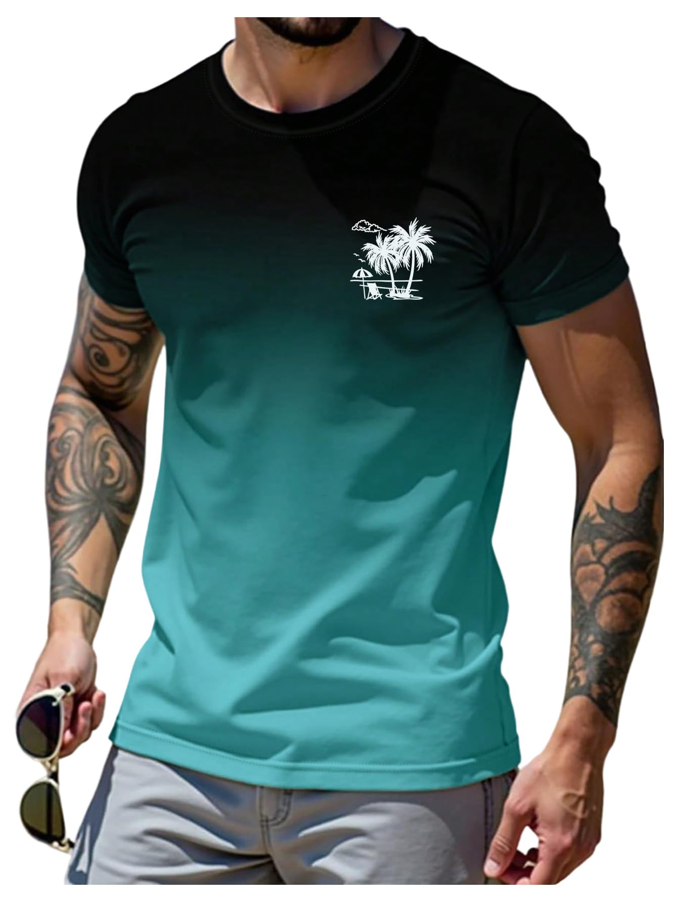 SOLY HUX Men's Short Sleeve Graphic Tees Summer Crewneck Top Shirt Beach Vacation T-Shirts