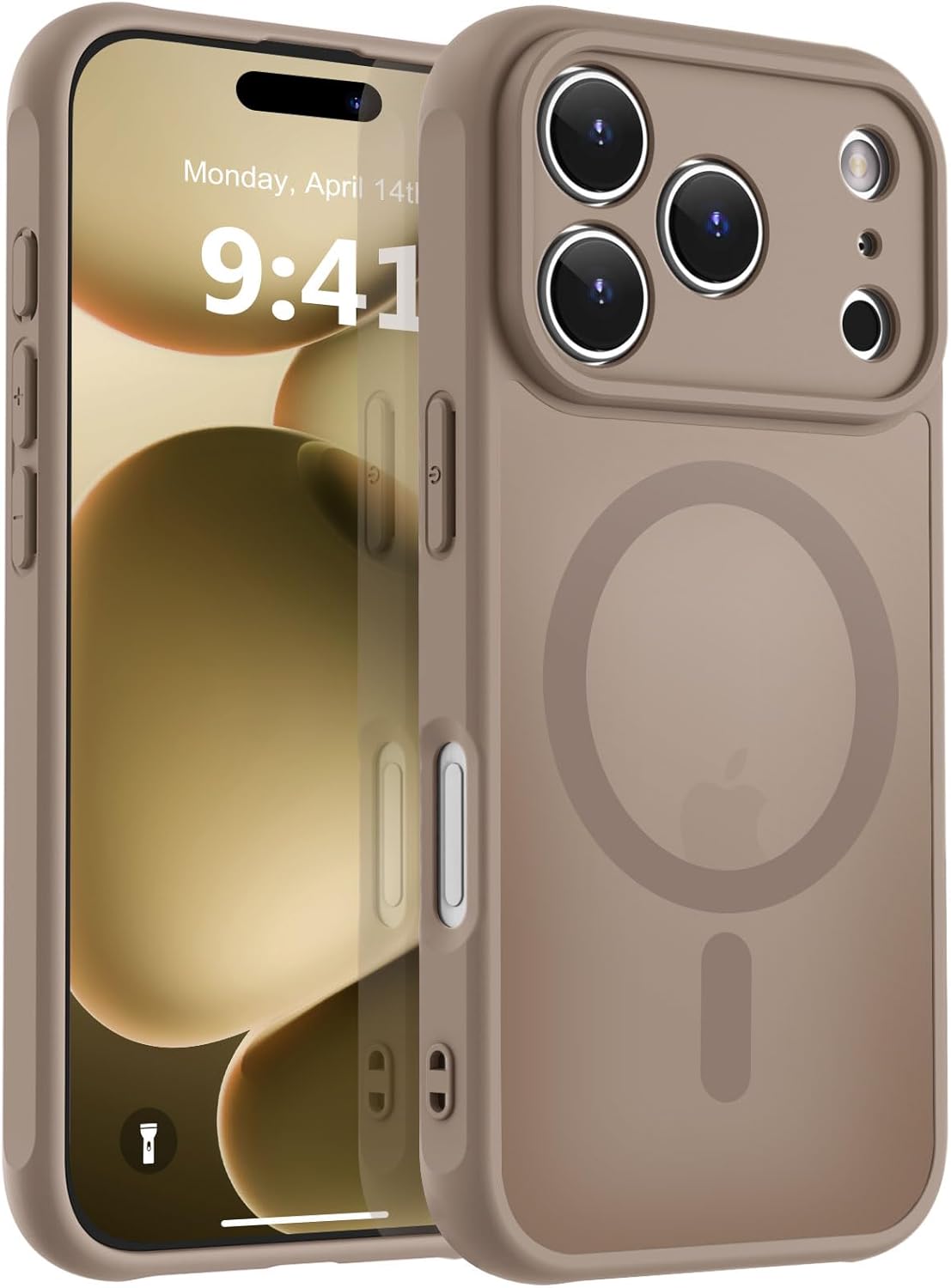 MOCCA Strong Magnetic for iPhone 14 Pro Max Case [Compatible with Magsafe] [10FT Military Grade Protective] Translucent Matte Slim Shockproof Case for iPhone 14 Pro Max 6.7"- Titanium Gray