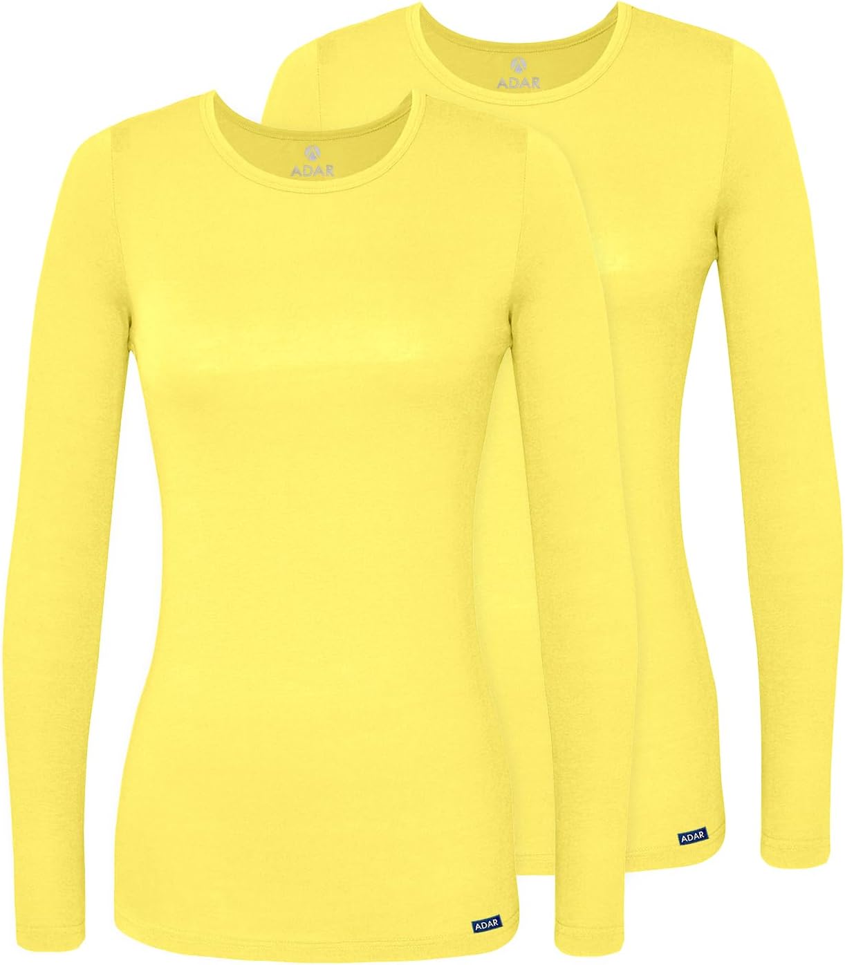 Adar Underscrubs for Women 2 Pack - Long Sleeve Underscrub Comfort Tee