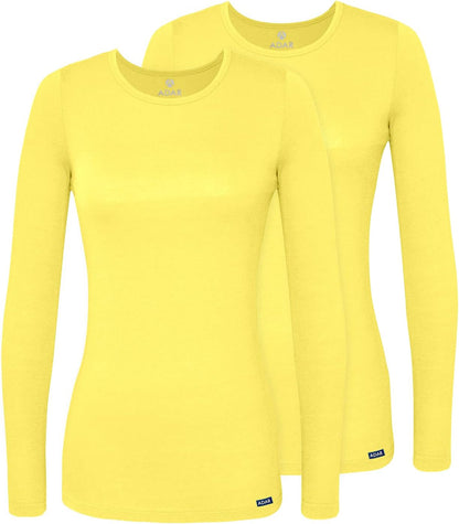 Adar Underscrubs for Women 2 Pack - Long Sleeve Underscrub Comfort Tee