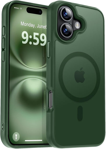 MOCCA Strong Magnetic for iPhone 14 Pro Max Case [Compatible with Magsafe] [10FT Military Grade Protective] Translucent Matte Slim Shockproof Case for iPhone 14 Pro Max 6.7"- Titanium Gray