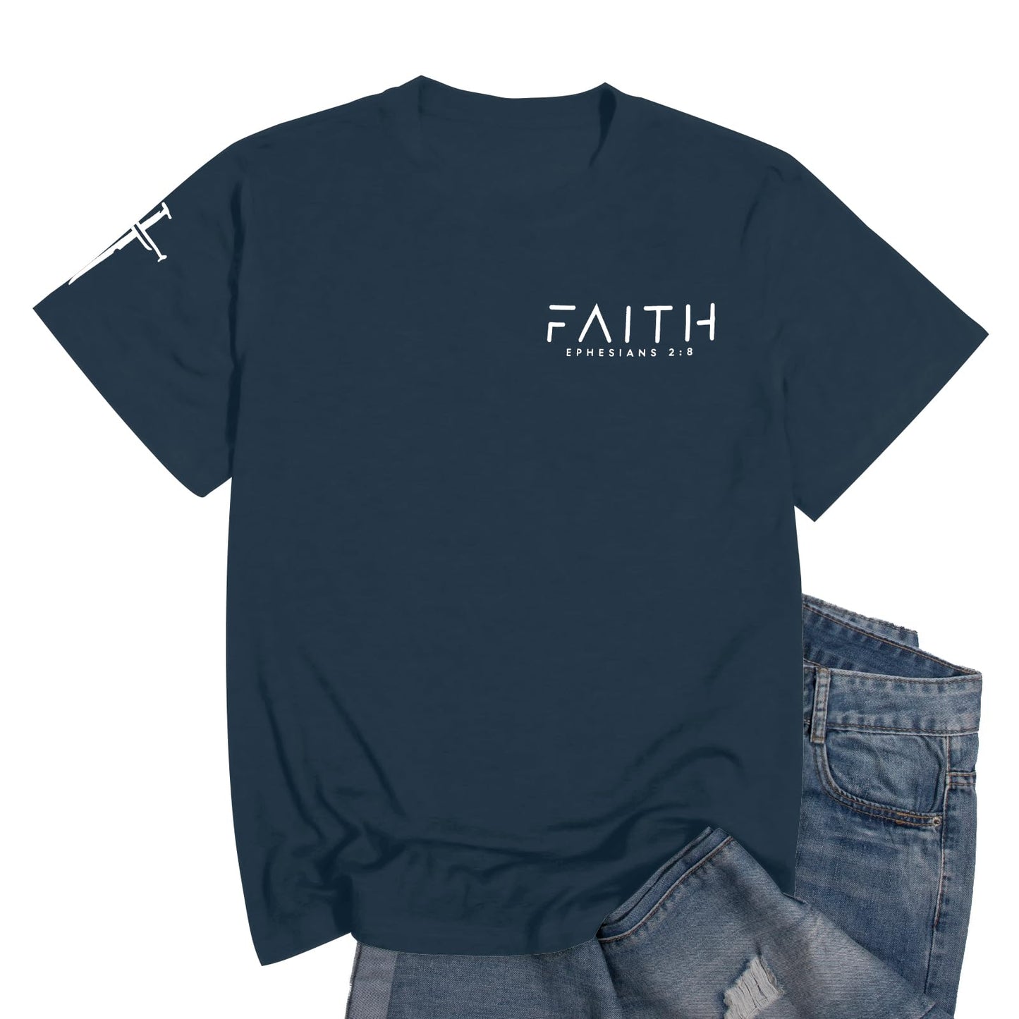 Christian Shirts for Men:Faith Cross Printed T-Shirts Christian Gifts for Men Jesus Shirts Holy Bible Tees