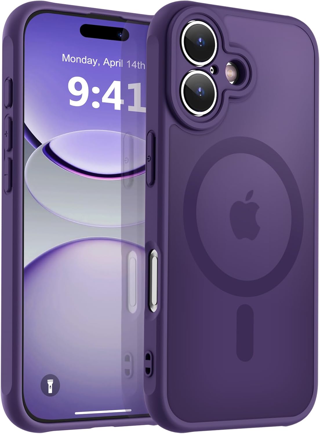 MOCCA Strong Magnetic for iPhone 14 Pro Max Case [Compatible with Magsafe] [10FT Military Grade Protective] Translucent Matte Slim Shockproof Case for iPhone 14 Pro Max 6.7"- Titanium Gray