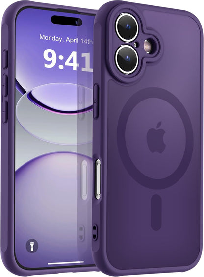 MOCCA Strong Magnetic for iPhone 14 Pro Max Case [Compatible with Magsafe] [10FT Military Grade Protective] Translucent Matte Slim Shockproof Case for iPhone 14 Pro Max 6.7"- Titanium Gray