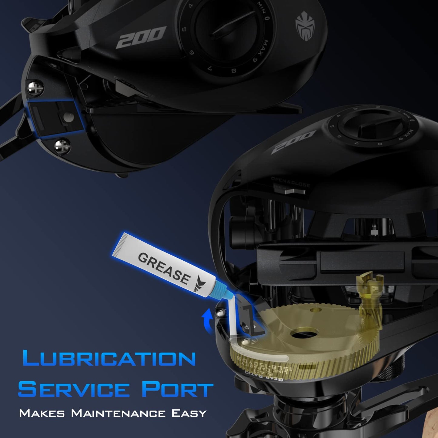 KastKing Megatron 200 Baitcasting Fishing Reel, Wide Spool High Line Capacity Casting Reel, 7+1 Double Shielded Stainless Steel BB, 8 Button Magnetic Brakes, 6.4:1 Gear Ratio, 28.6 lbs of Smooth Drag