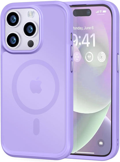 MOCCA Strong Magnetic for iPhone 14 Pro Max Case [Compatible with Magsafe] [10FT Military Grade Protective] Translucent Matte Slim Shockproof Case for iPhone 14 Pro Max 6.7"- Titanium Gray
