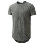 KLIEGOU Mens Hipster Hip Hop Ripped Round Hemline Pattern Print T Shirt