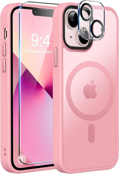 MOCCA Strong Magnetic for iPhone 14 Pro Max Case [Compatible with Magsafe] [10FT Military Grade Protective] Translucent Matte Slim Shockproof Case for iPhone 14 Pro Max 6.7"- Titanium Gray