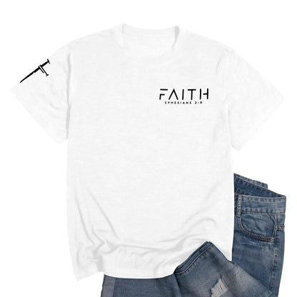 Christian Shirts for Men:Faith Cross Printed T-Shirts Christian Gifts for Men Jesus Shirts Holy Bible Tees