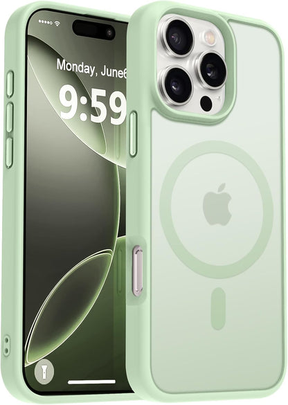 MOCCA Strong Magnetic for iPhone 14 Pro Max Case [Compatible with Magsafe] [10FT Military Grade Protective] Translucent Matte Slim Shockproof Case for iPhone 14 Pro Max 6.7"- Titanium Gray