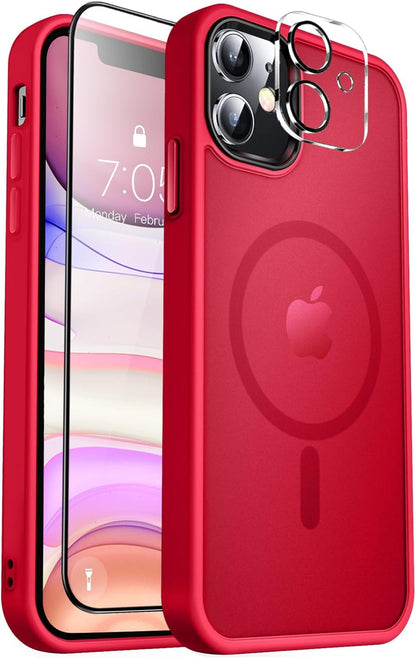 MOCCA Strong Magnetic for iPhone 14 Pro Max Case [Compatible with Magsafe] [10FT Military Grade Protective] Translucent Matte Slim Shockproof Case for iPhone 14 Pro Max 6.7"- Titanium Gray