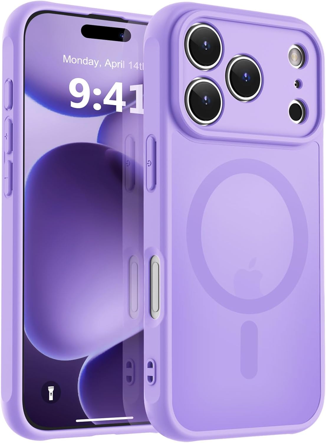 MOCCA Strong Magnetic for iPhone 14 Pro Max Case [Compatible with Magsafe] [10FT Military Grade Protective] Translucent Matte Slim Shockproof Case for iPhone 14 Pro Max 6.7"- Titanium Gray