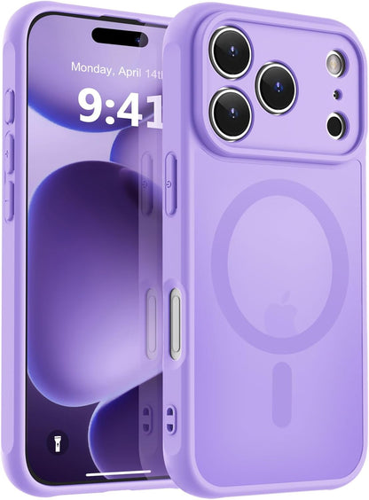 MOCCA Strong Magnetic for iPhone 14 Pro Max Case [Compatible with Magsafe] [10FT Military Grade Protective] Translucent Matte Slim Shockproof Case for iPhone 14 Pro Max 6.7"- Titanium Gray