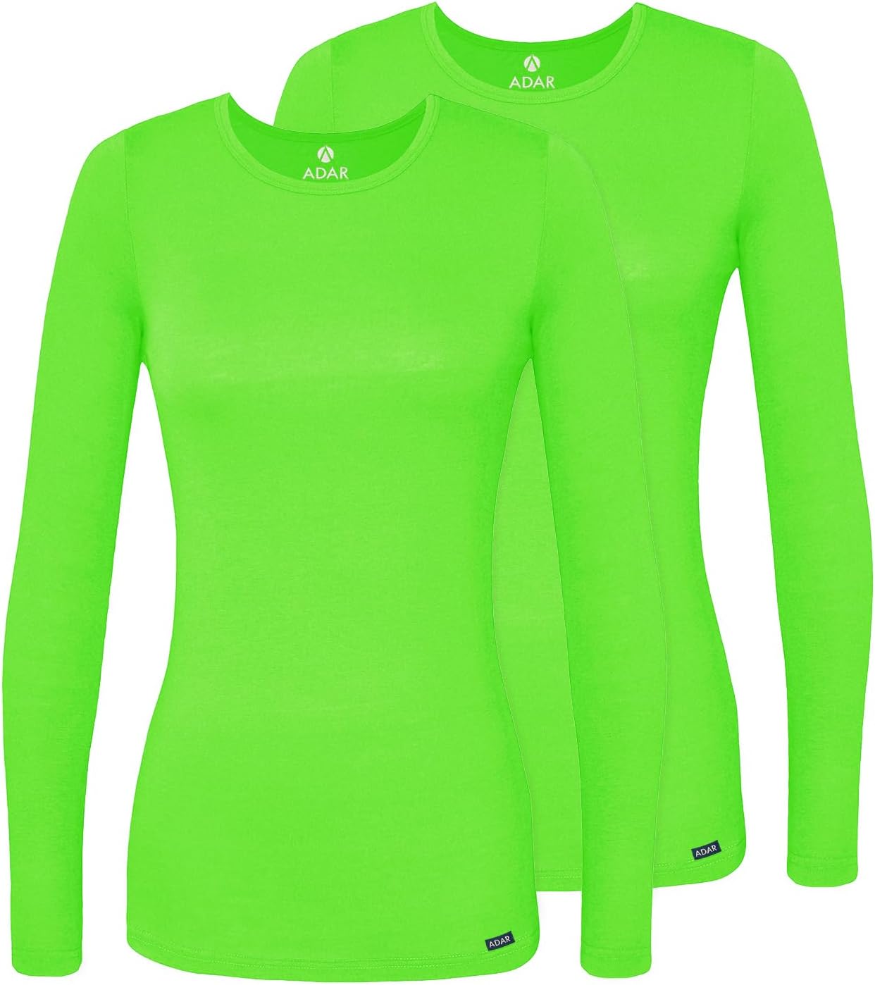 Adar Underscrubs for Women 2 Pack - Long Sleeve Underscrub Comfort Tee