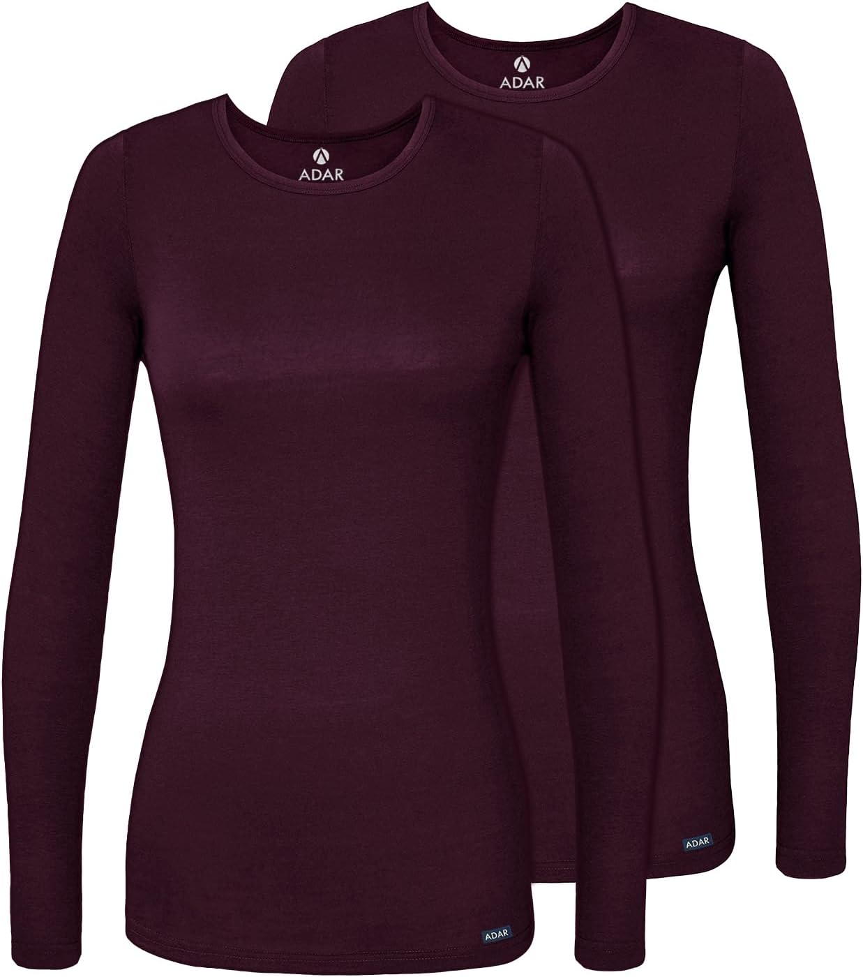 Adar Underscrubs for Women 2 Pack - Long Sleeve Underscrub Comfort Tee