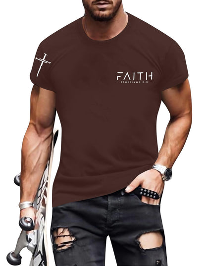 Christian Shirts for Men:Faith Cross Printed T-Shirts Christian Gifts for Men Jesus Shirts Holy Bible Tees