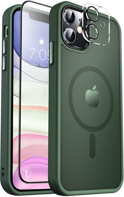 MOCCA Strong Magnetic for iPhone 14 Pro Max Case [Compatible with Magsafe] [10FT Military Grade Protective] Translucent Matte Slim Shockproof Case for iPhone 14 Pro Max 6.7"- Titanium Gray