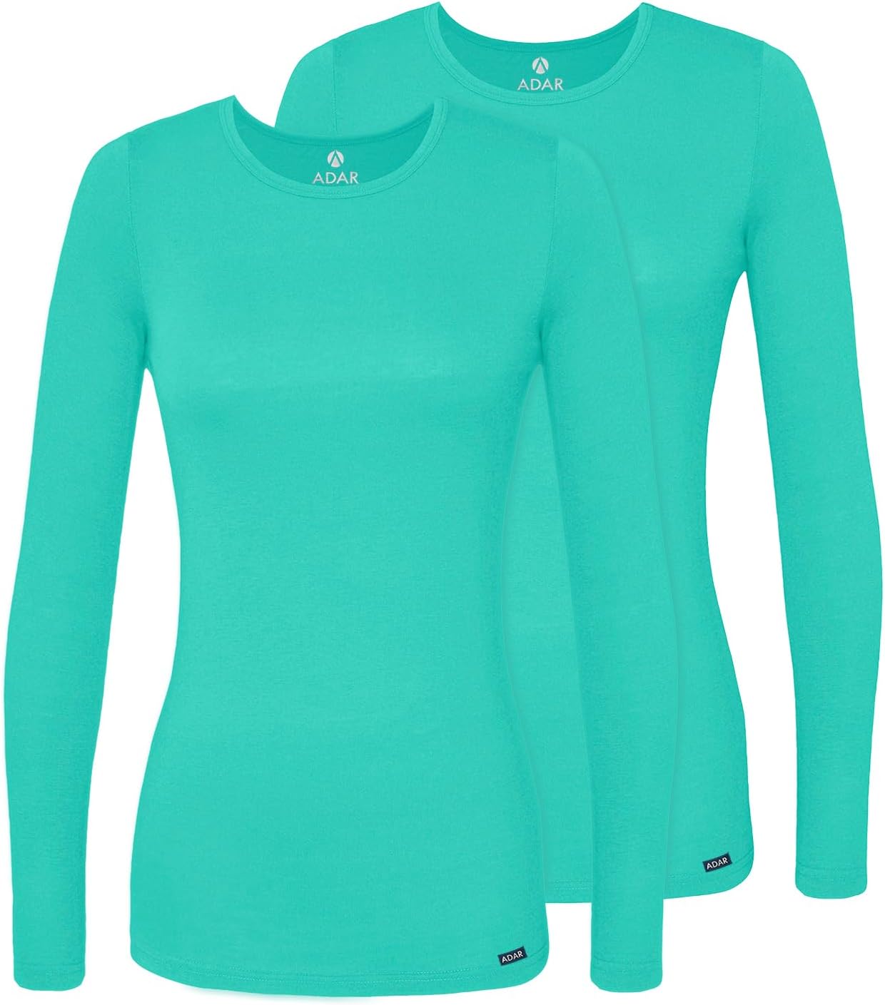 Adar Underscrubs for Women 2 Pack - Long Sleeve Underscrub Comfort Tee