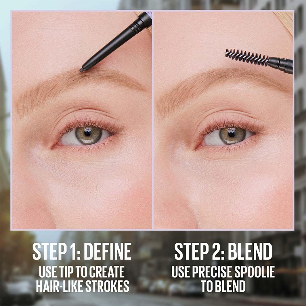 Maybelline Express Brow Ultra Slim Eyebrow Makeup, Brow Pencil with Precision Tip and Spoolie for Defined Eyebrows, Medium Brown, 1 Count (Packaging May Vary)