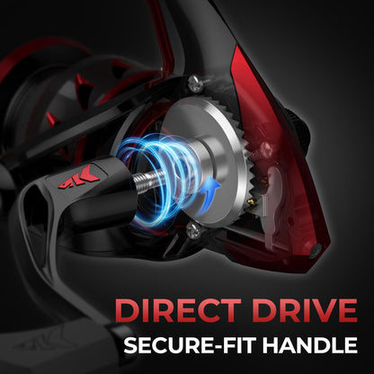 KastKing Sharky Spinning Reel – 5.2:1 & 6.2:1 Gear Ratios, Carbon Fiber Drag 33–39.5LB, 10+1 Stainless Bearings, Lightweight Nylitech Body, Oversize Shaft, for Saltwater & Freshwater